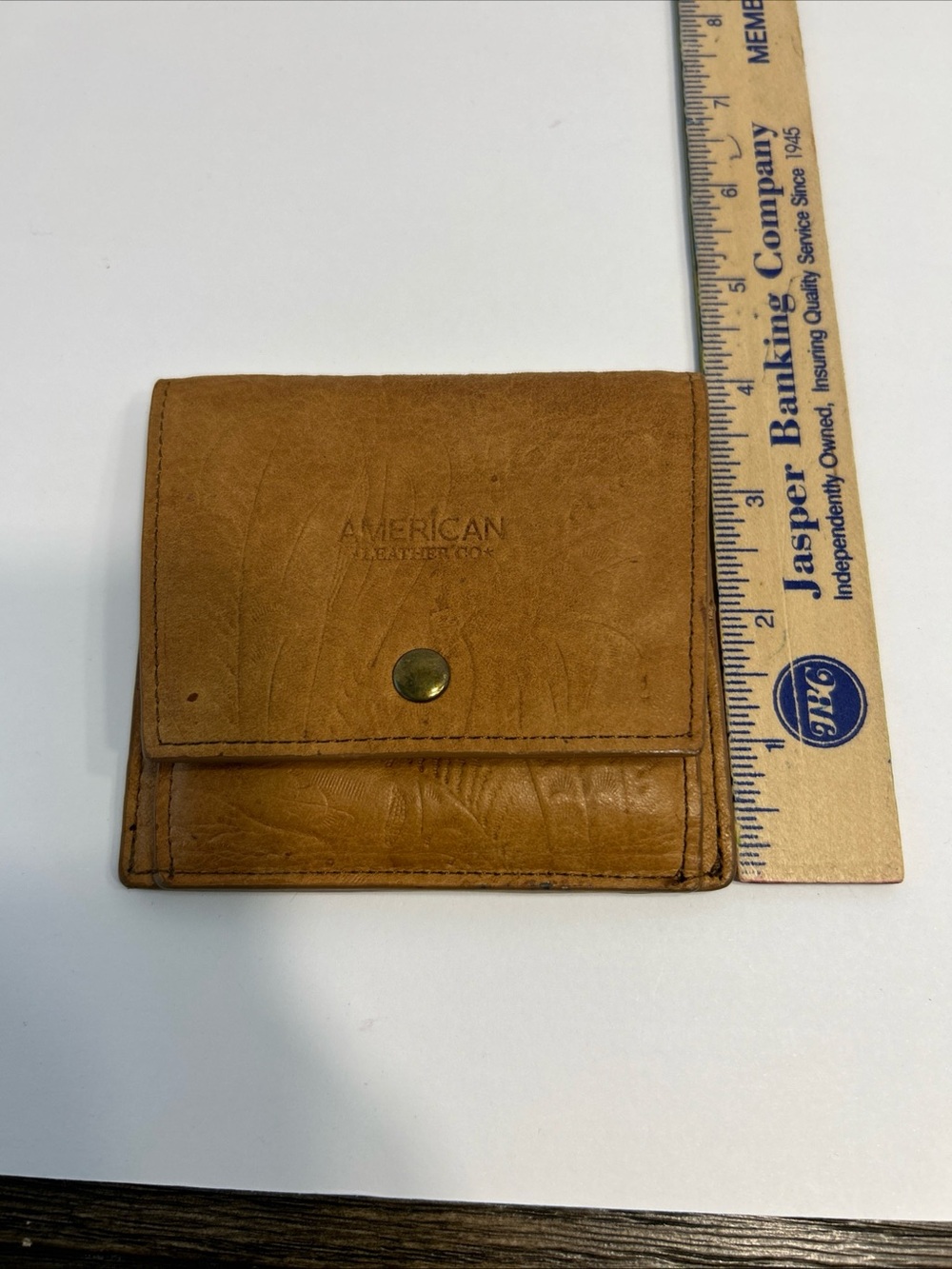 American Leather Co. Veronica Embossed Floral Tan Bifold ID Credit Card Wallet - Picture 7 of 7